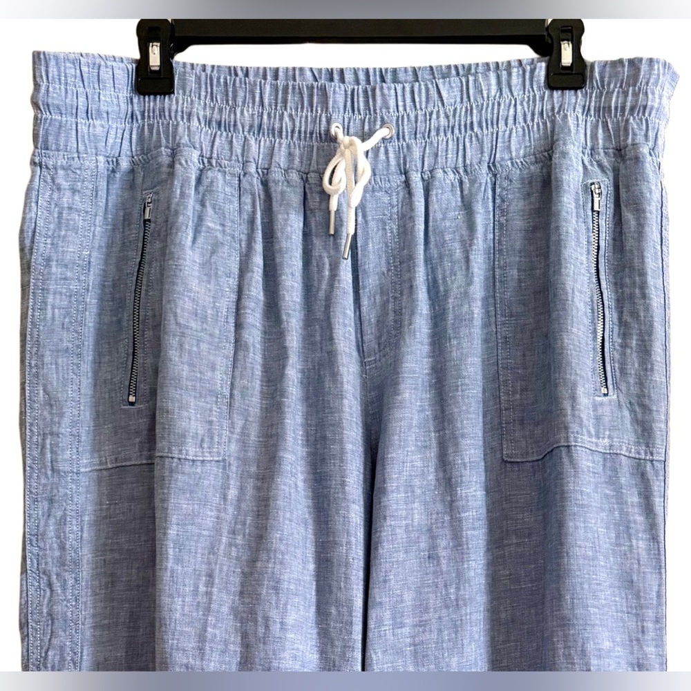 ATHLETA 100% Linen Comfy Lightweight Casual Wide-Leg Pull-On Cabo Pants Size 20 - Picture 3 of 8